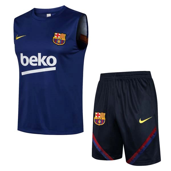 Camiseta Barcelona Sin Mangas Conjunto Completo 2022 Azul Negro